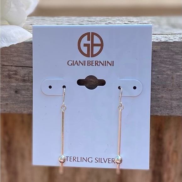 NWT GIANI BERNINI STERLING SILVER POLISHED BALL & STICK EARRINGS - Picture 5 of 6